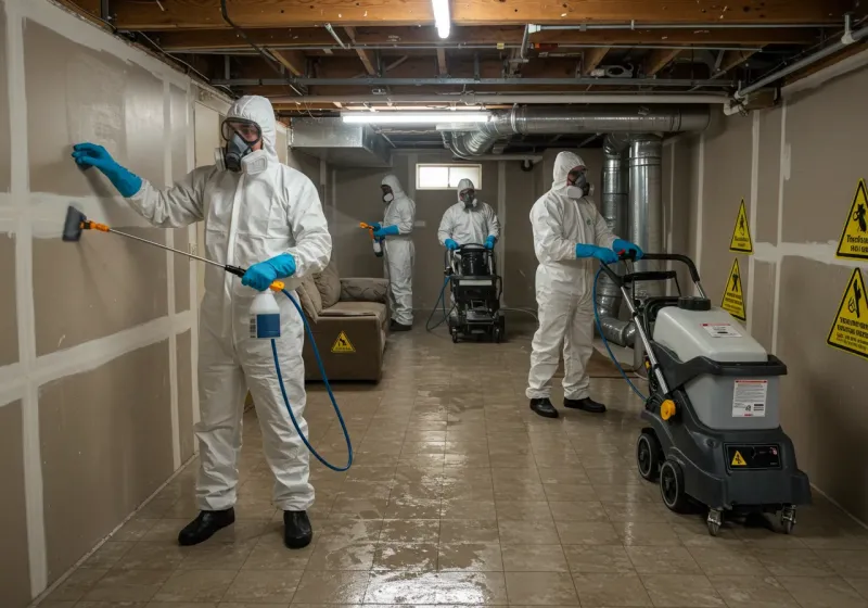 Basement Moisture Removal and Structural Drying process in Pahrump, NV